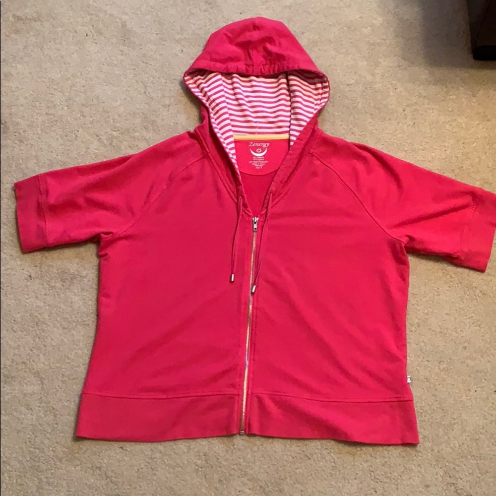 Short Sleeve Hoodie, Zenergy by Chico’s, Size 3